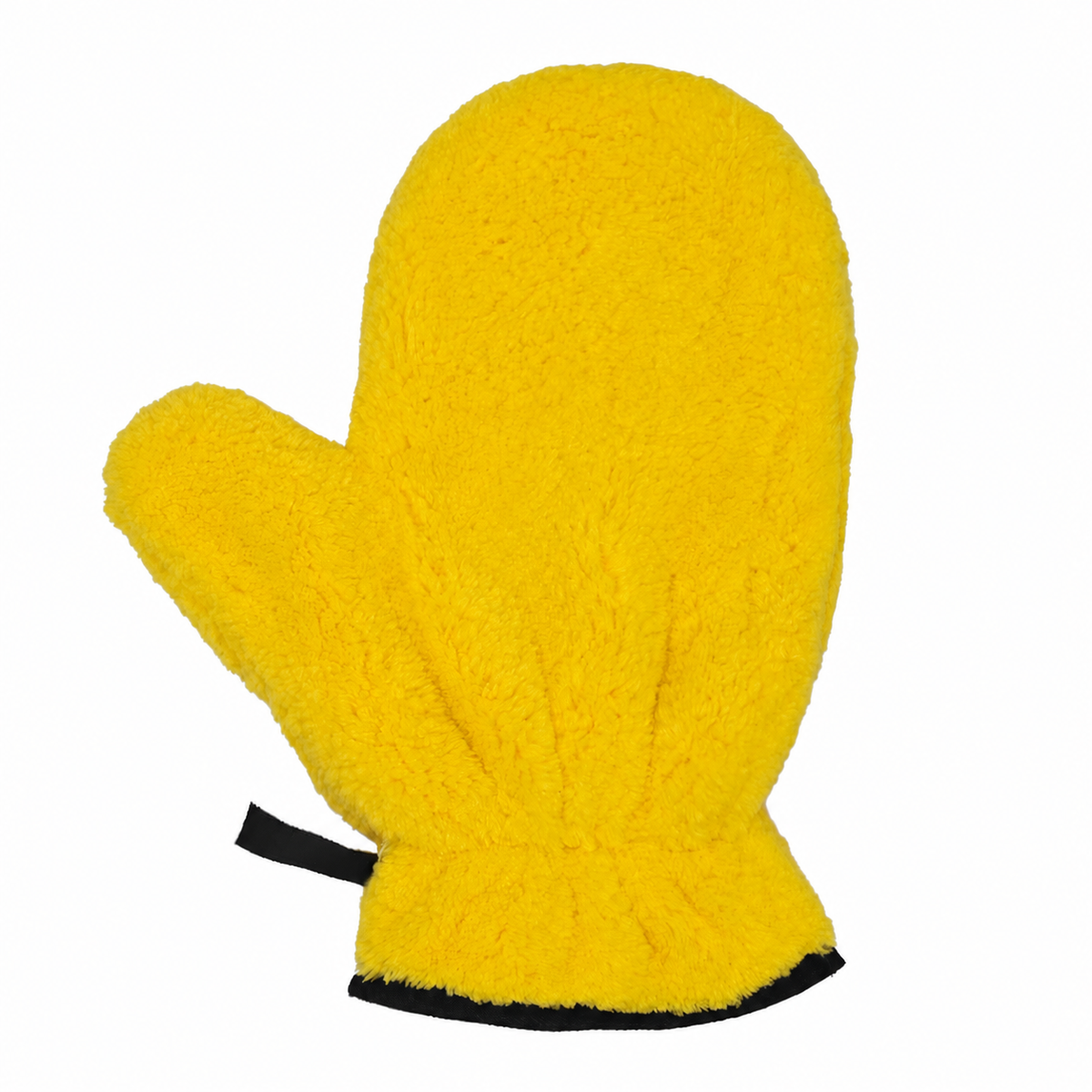 Yellow absorbent thumb mitt for pet drying