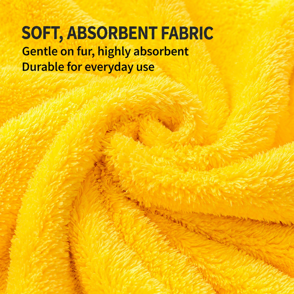 Close-up of soft yellow absorbent towel fabric